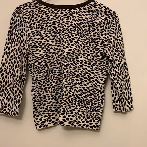 Ann Taylor women’s brown and cream floral cardigan. Length 20” Size S - Picture 5 of 6